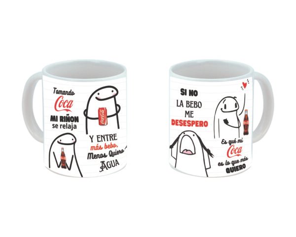 Taza Tomando Coca mi Riñon se Relaja