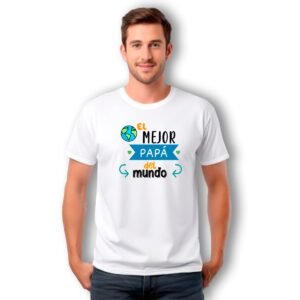 Playera El Mejor Papá del Mundo con diseño planeta Día del Padre