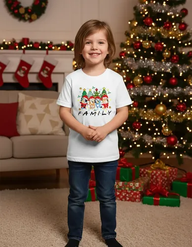 Playera Navidad Bluey Family Friends Infantil