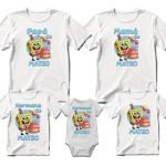 Combo 4 Playeras Y 1 Pañalero Bob Esponja Cumpleaños