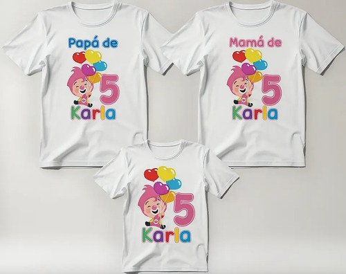 D_604986-MLM85168586218_052025-O.jpg Combo 3 Playeras De Plim Plim Globos Fiesta Papá Mamá Hijo