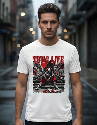 D_605545-MLM94702287357_102025-O.jpg Playera De Terror Para Halloween Unisex Thug Life Colección