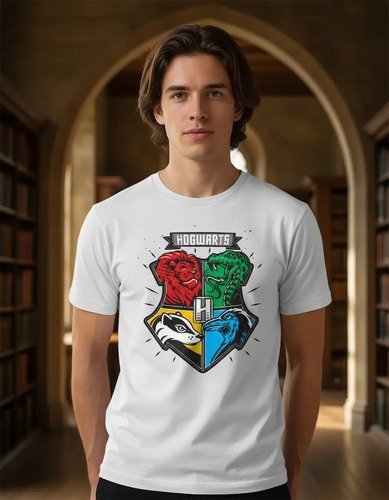 Playera Con Logo De Hogwarts Harry Potter Unisex