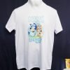 Combo 3 Playeras Y Pañalero Bluey Mamá Papá Hermana Y Bebe