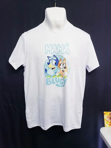 Combo 3 Playeras Y Pañalero Bluey Mamá Papá Hermana Y Bebe