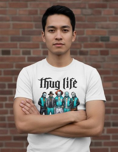 D_619823-MLM94303142772_102025-O.jpg Playera De Terror Para Halloween Unisex Thug Life Colección