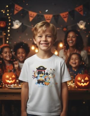 D_629991-MLM94293878163_102025-O.jpg Playera Bluey Halloween Piratas Infantil