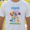 Combo 3 Playeras Y Pañalero Bluey Mamá Papá Hermana Y Bebe