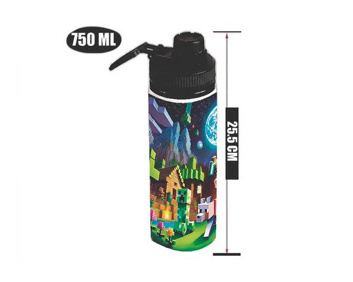 D_650868-MLM113935508241_062026-O.jpg Botella De Agua 750 Ml Aluminio - Minecraft