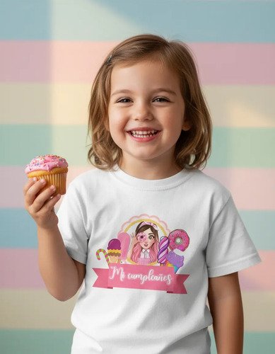 D_663367-MLM94087228239_102025-O.jpg Playera Infantil Mis Pastelitos Feliz Cumpleaños