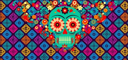 Taza De Calaveras Día De Muertos Ceramica