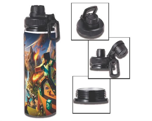 D_682821-MLM113935508051_062026-O.jpg Botella De Agua 750 Ml Aluminio - Minecraft