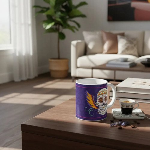 Taza De Calaveras Día De Muertos Ceramica