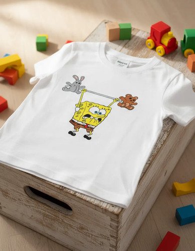 Playera Infantil Bob Esponja Pesas Gym