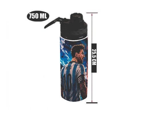 Botella De Agua 750ml Aluminio - Cristiano Ronaldo Y Messi