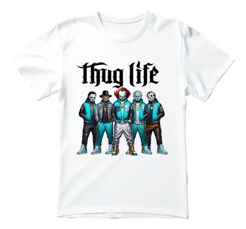 D_693941-MLM79210689671_092024-O.jpg Playera De Terror Para Halloween Unisex Thug Life Colección