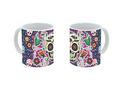 Taza De Calaveras Día De Muertos Ceramica