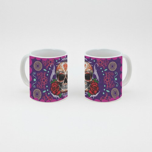 Taza De Calaveras Día De Muertos Ceramica