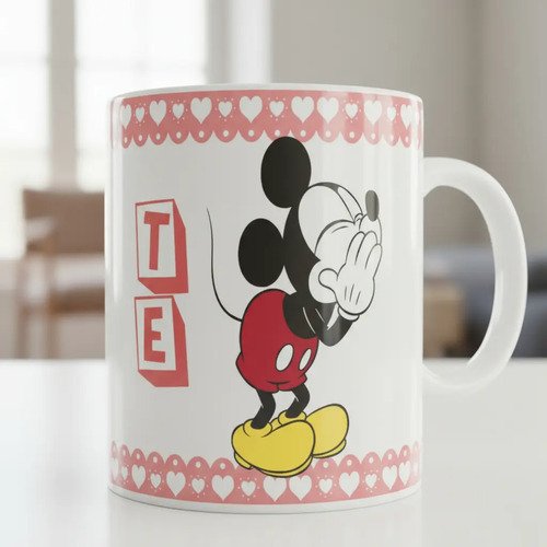 Taza Mickey Mouse Y Minnie 325 Ml Blanca