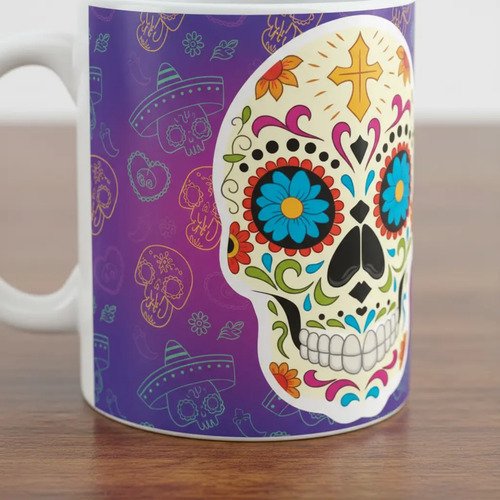 Taza De Calaveras Día De Muertos Ceramica
