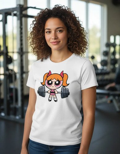 Playera Bombón Gym Mode Chicas Superpoderosas