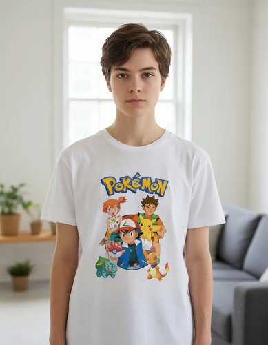 D_712159-MLM94886022795_102025-O.jpg Playera Pokemon Ash, Brock, Misty Unisex Adulto