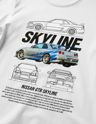 Playera Rapido Y Furioso Skyline Gtr R34 Infantil