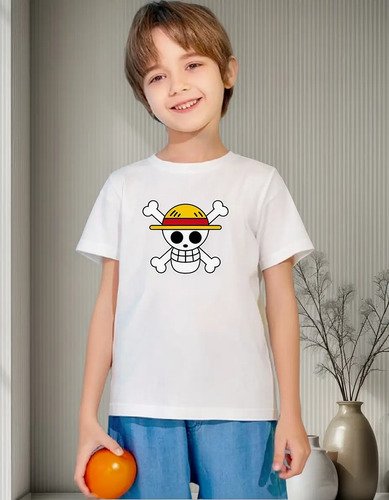 D_726901-MLM86871945677_062025-O.jpg Playera Infantil + Taza De One Piece Calavera Y Logo