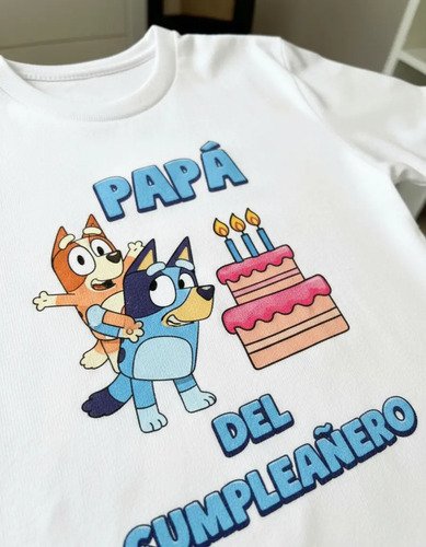 Combo 3 Playeras Y Pañalero Bluey Mamá Papá Hermana Y Bebe