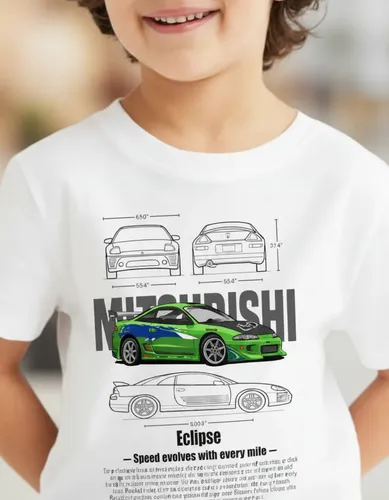 D_732130-MLM108116044909_032026-O.webp Playera De Rapido Y Furioso Mitsubishi Eclipse Infantil