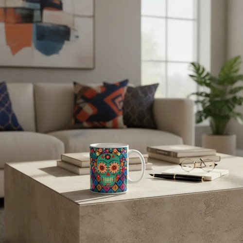Taza De Calaveras Día De Muertos Ceramica