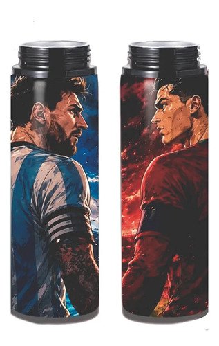 Botella De Agua 750ml Aluminio - Cristiano Ronaldo Y Messi