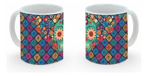 Taza De Calaveras Día De Muertos Ceramica