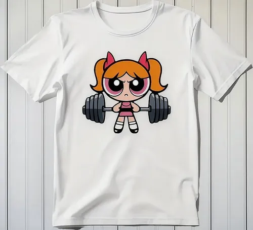 Playera Bombón Gym Mode Chicas Superpoderosas