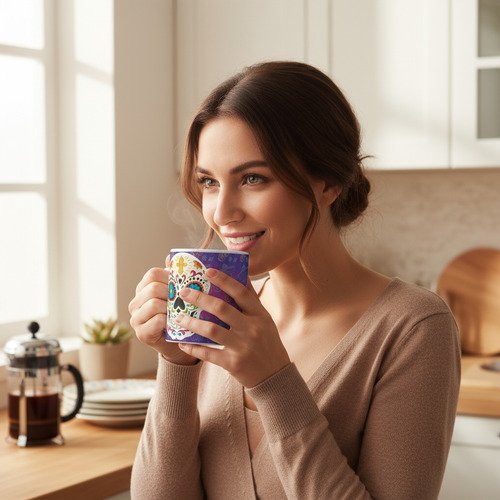 Taza De Calaveras Día De Muertos Ceramica