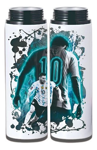 Botella De Agua 750 Ml Aluminio - Messi Argentina 10
