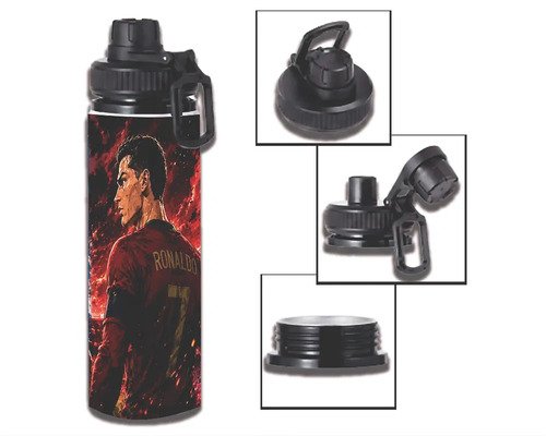 Botella De Agua 750ml Aluminio - Cristiano Ronaldo Y Messi