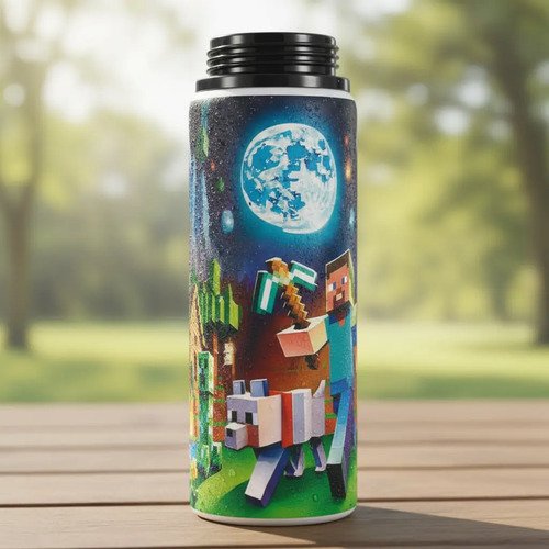 D_788940-MLM91954032648_092025-O.jpg Botella De Agua 750 Ml Aluminio - Minecraft