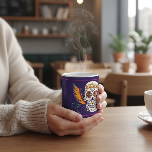 Taza De Calaveras Día De Muertos Ceramica