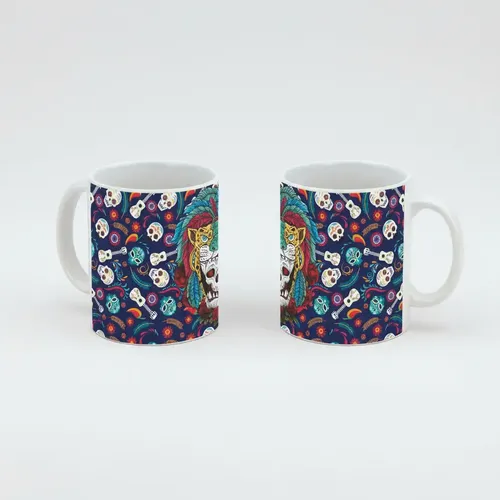 Taza De Calaveras Día De Muertos Ceramica