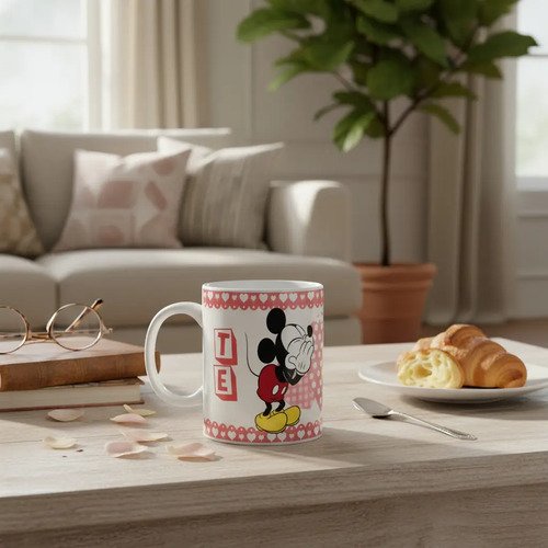 Taza Mickey Mouse Y Minnie 325 Ml Blanca