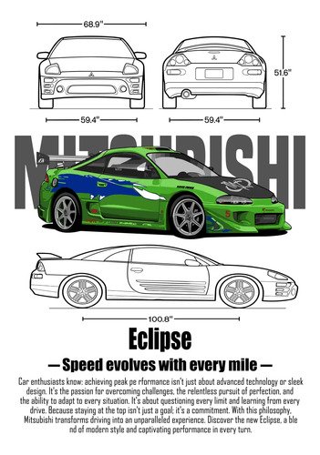D_809700-MLM100314713593_122025-O.jpg Playera De Rapido Y Furioso Mitsubishi Eclipse Infantil