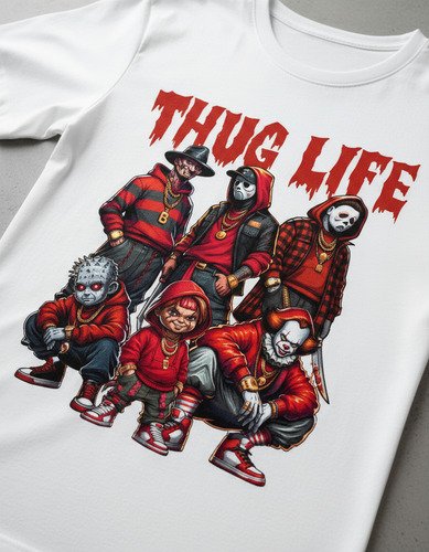 D_812637-MLM94067122062_102025-O.jpg Playera De Terror Para Halloween Unisex Thug Life Colección