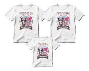 Combo 2 Playeras Unisex Y 1 Playera Infantil Kuromi