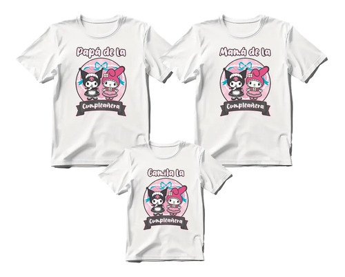 Combo 2 Playeras Unisex Y 1 Playera Infantil Kuromi