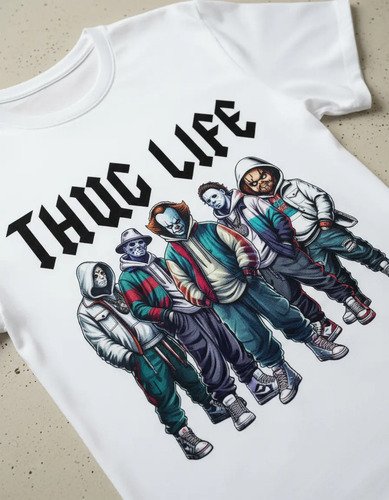 D_836599-MLM94707008447_102025-O.jpg Playera De Terror Para Halloween Unisex Thug Life Colección