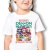 Playera Navideña Demon Hunters Huntrix Infantil Blanca