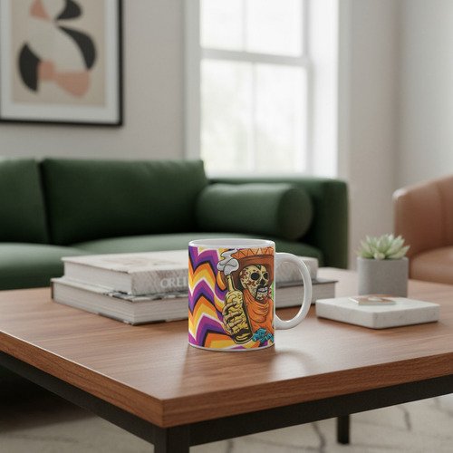 Taza De Calaveras Día De Muertos Ceramica