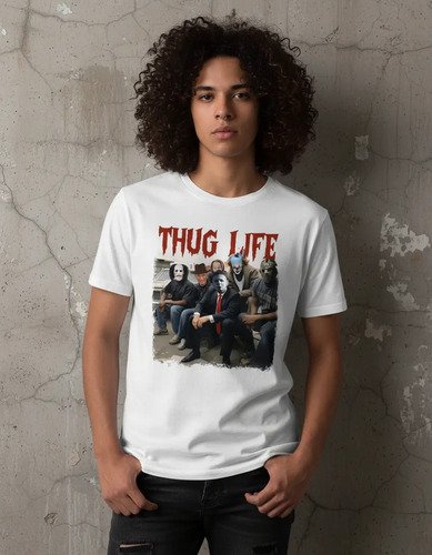 D_860449-MLM94702290597_102025-O.jpg Playera De Terror Para Halloween Unisex Thug Life Colección