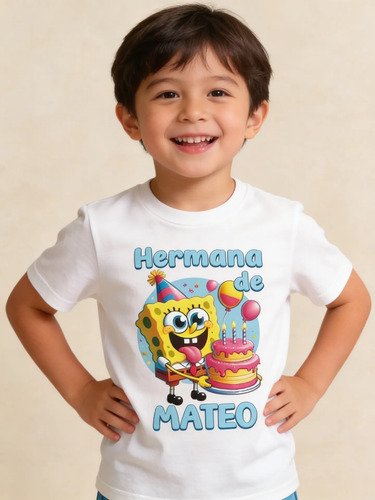 D_872338-MLM109900066813_042026-O.jpg Combo 4 Playeras Y 1 Pañalero Bob Esponja Cumpleaños